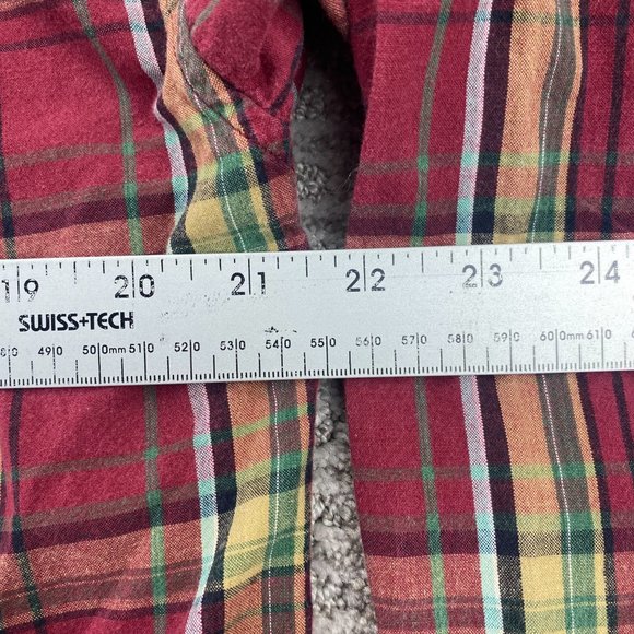 Panhandle Slim Shirt Men Medium Red Yellow Blue Green Plaid Button Down Western - Picture 5 of 6